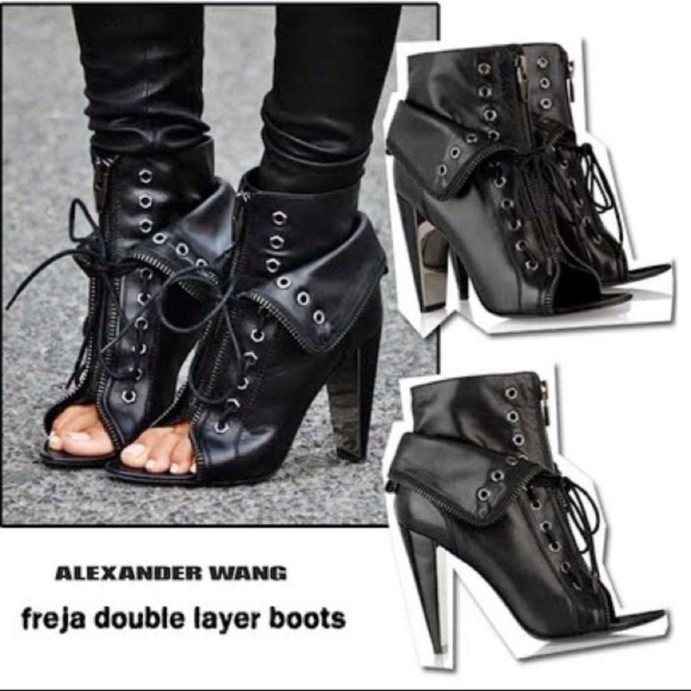 Alexander Wang heels leather lace up size 5